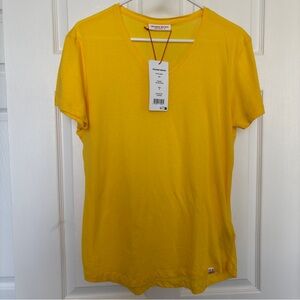 🆕ORLEBAR BROWN Bright Yellow Cotton V-neck T-shirt - Men’s Size Medium - NWT